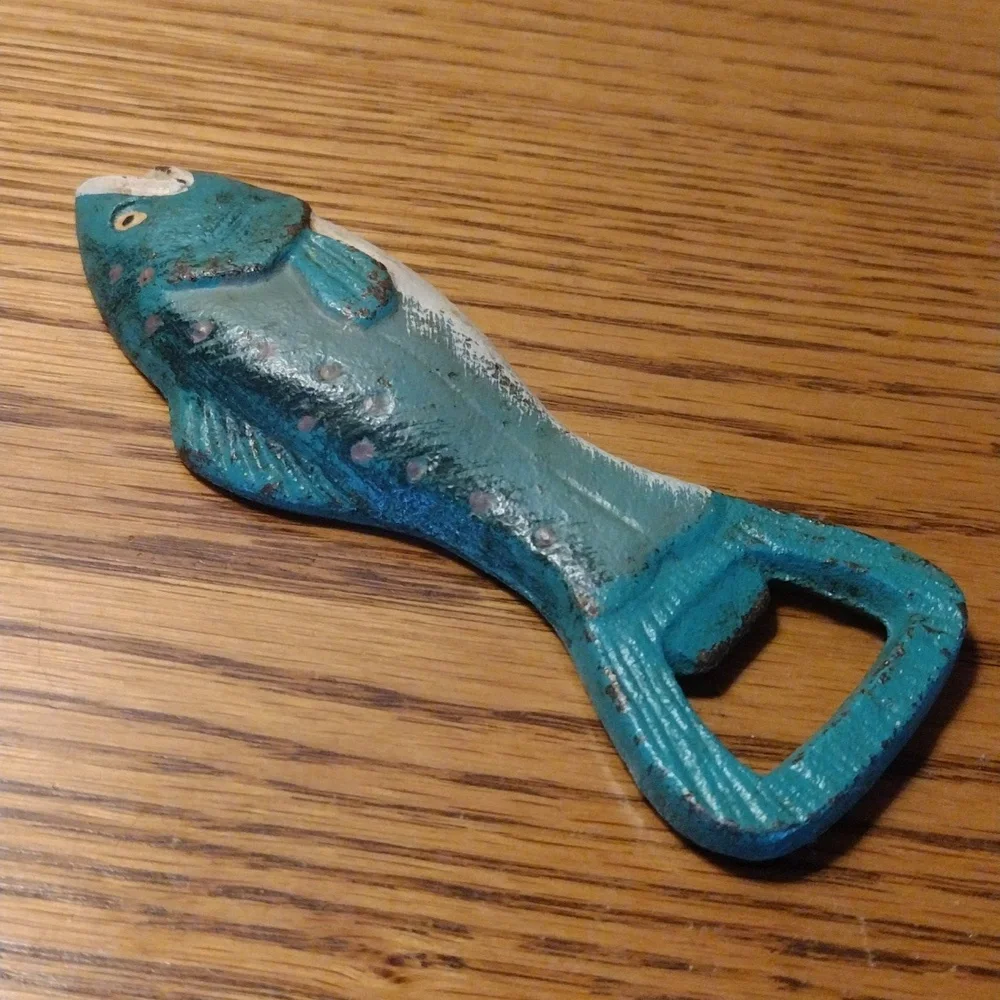 Cast Iron Fish-Shaped Bottle Opener - Vintage